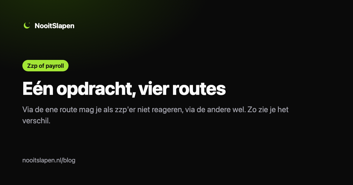 Eén opdracht, vier routes: de route bepaalt of je als zzp'er mag reageren