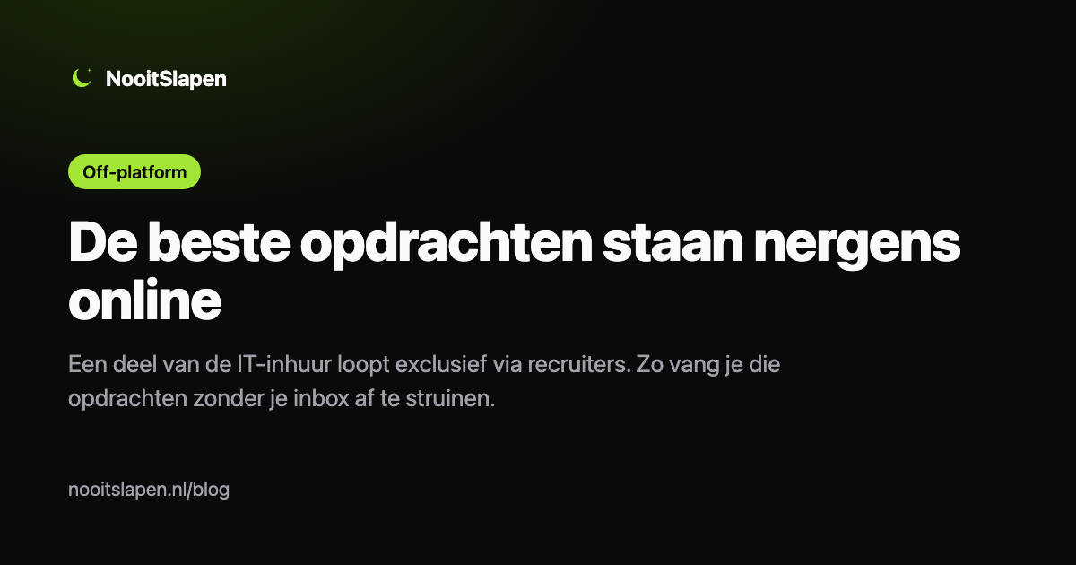 Exclusieve freelance IT-opdrachten die niet op portals staan, gevangen via je opdrachtenadres