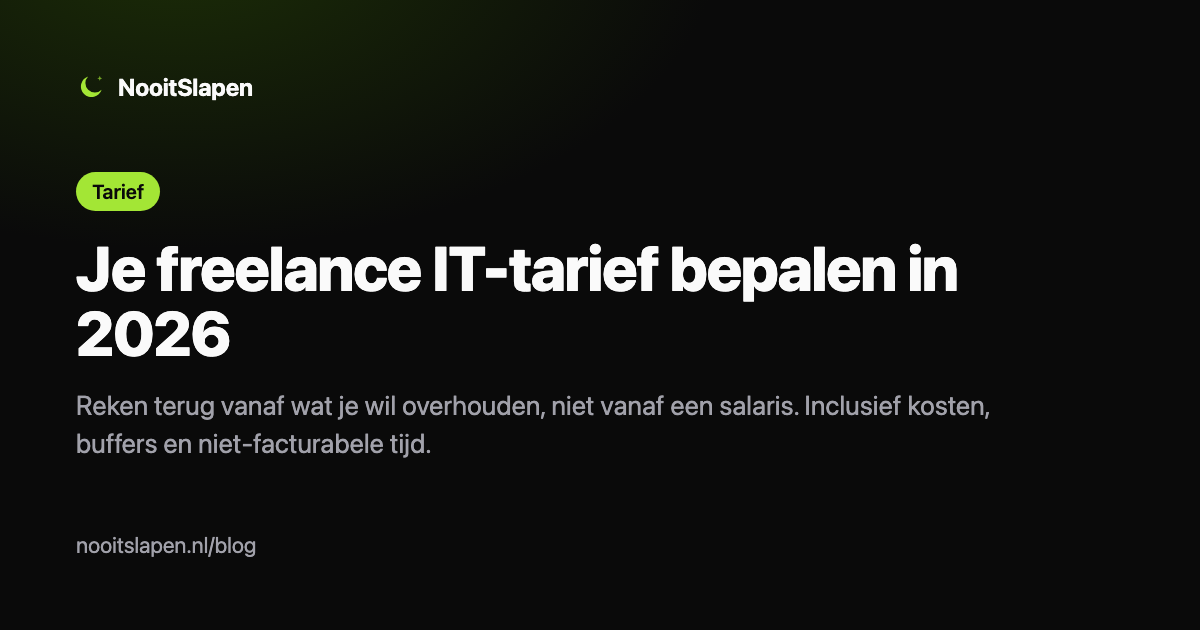 Je freelance IT-tarief bepalen in 2026, uitgelegd door NooitSlapen