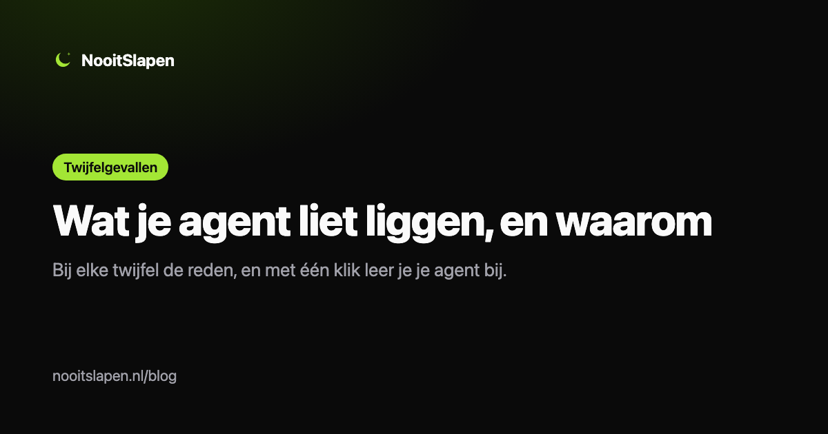 Twijfelgevallen: wat je agent liet liggen, en waarom